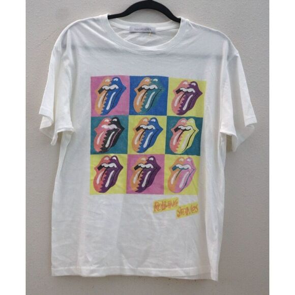 Daydreamer Women Sz XS White Rolling Stones 1989 Tour Screen Print T-Shirt*RARE* - Picture 1 of 3